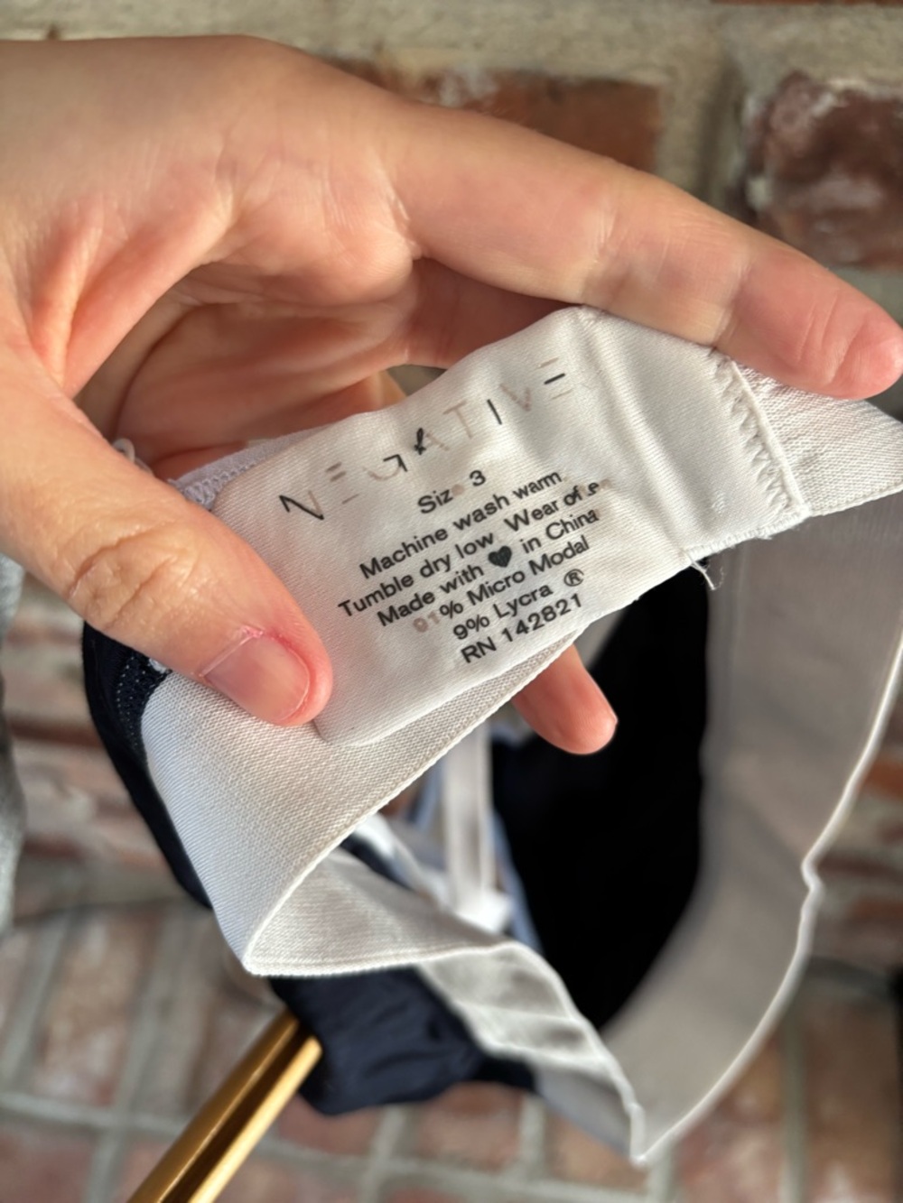 Negative Ribbed Triangle Bralette, Size 3 - Picture 5 of 6